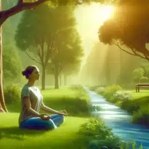 me siento mal, una chica meditando